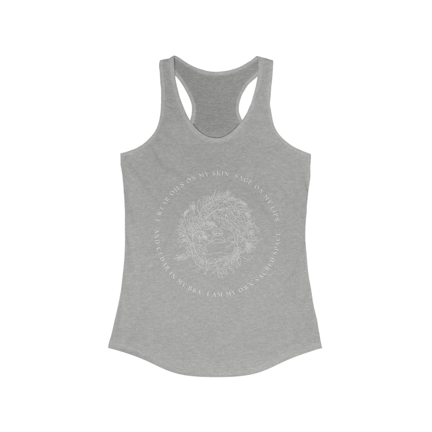 Oils, Sage & Cedar // Women's Ideal Racerback Tank