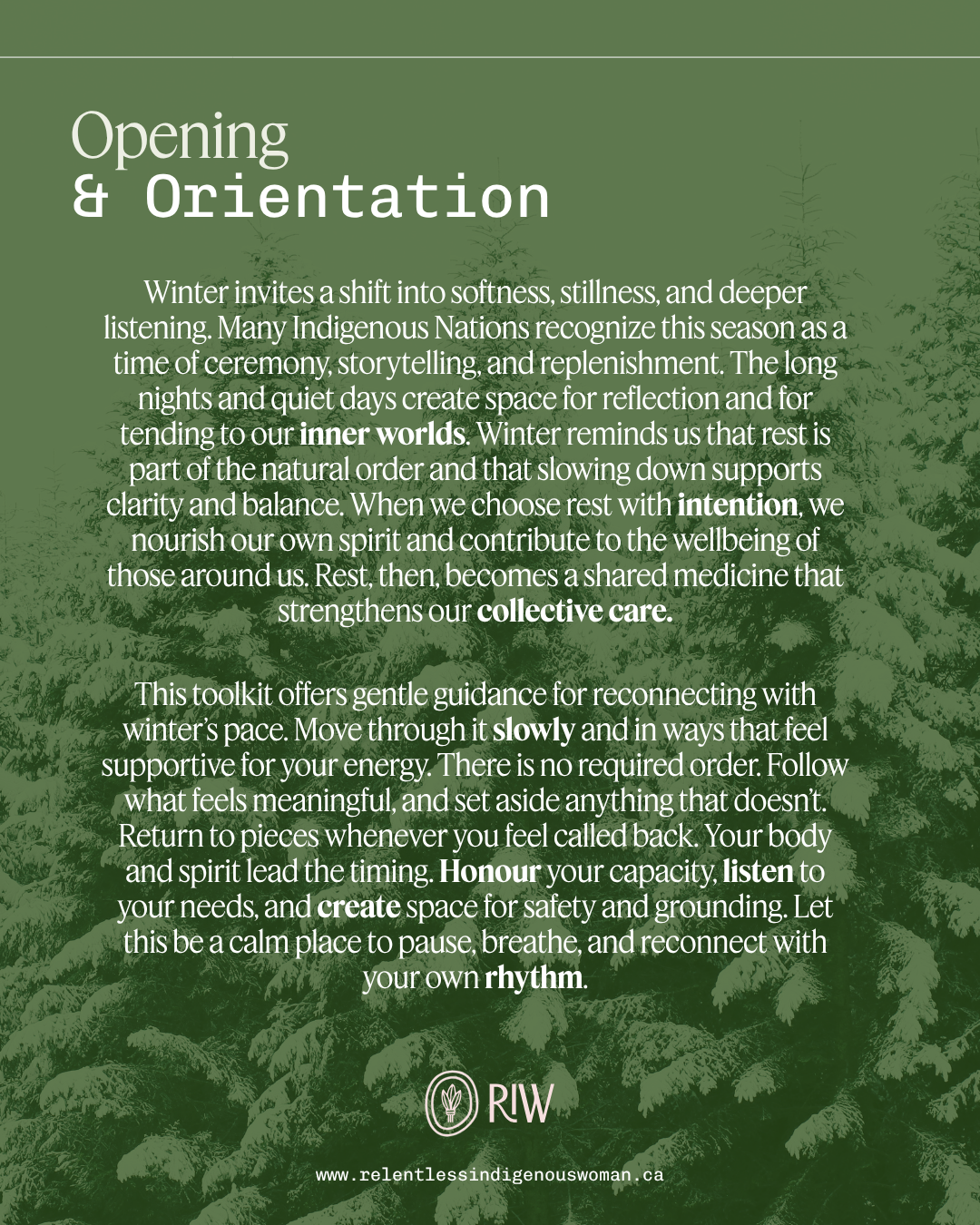 Decolonial Winter Practices: A guide for Slowing Down and Restoring Rhythm for Collective Care Mini Toolkit