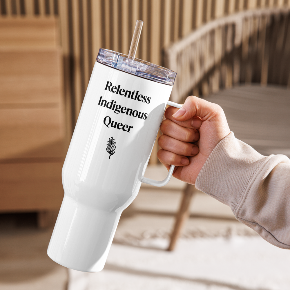 Relentless Indigenous Queer Travel Mug