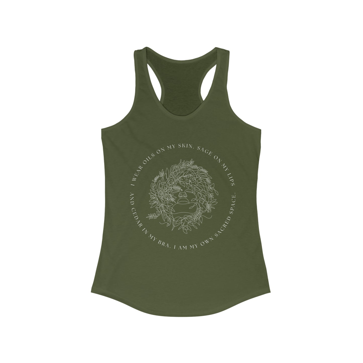 Oils, Sage & Cedar // Women's Ideal Racerback Tank