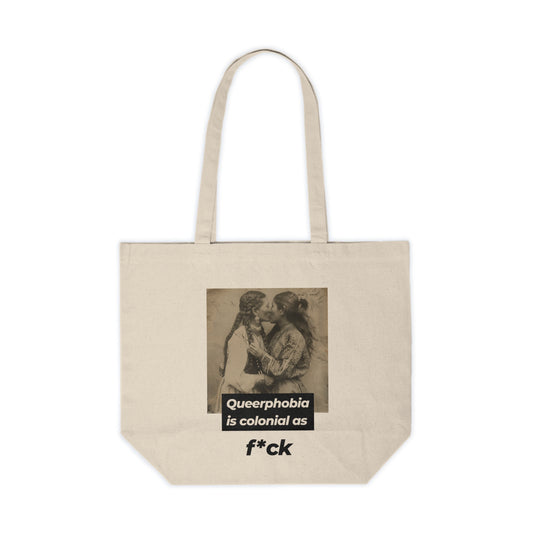 Queerphobia is colonial as f*ck #2 // Canvas Shopping Tote