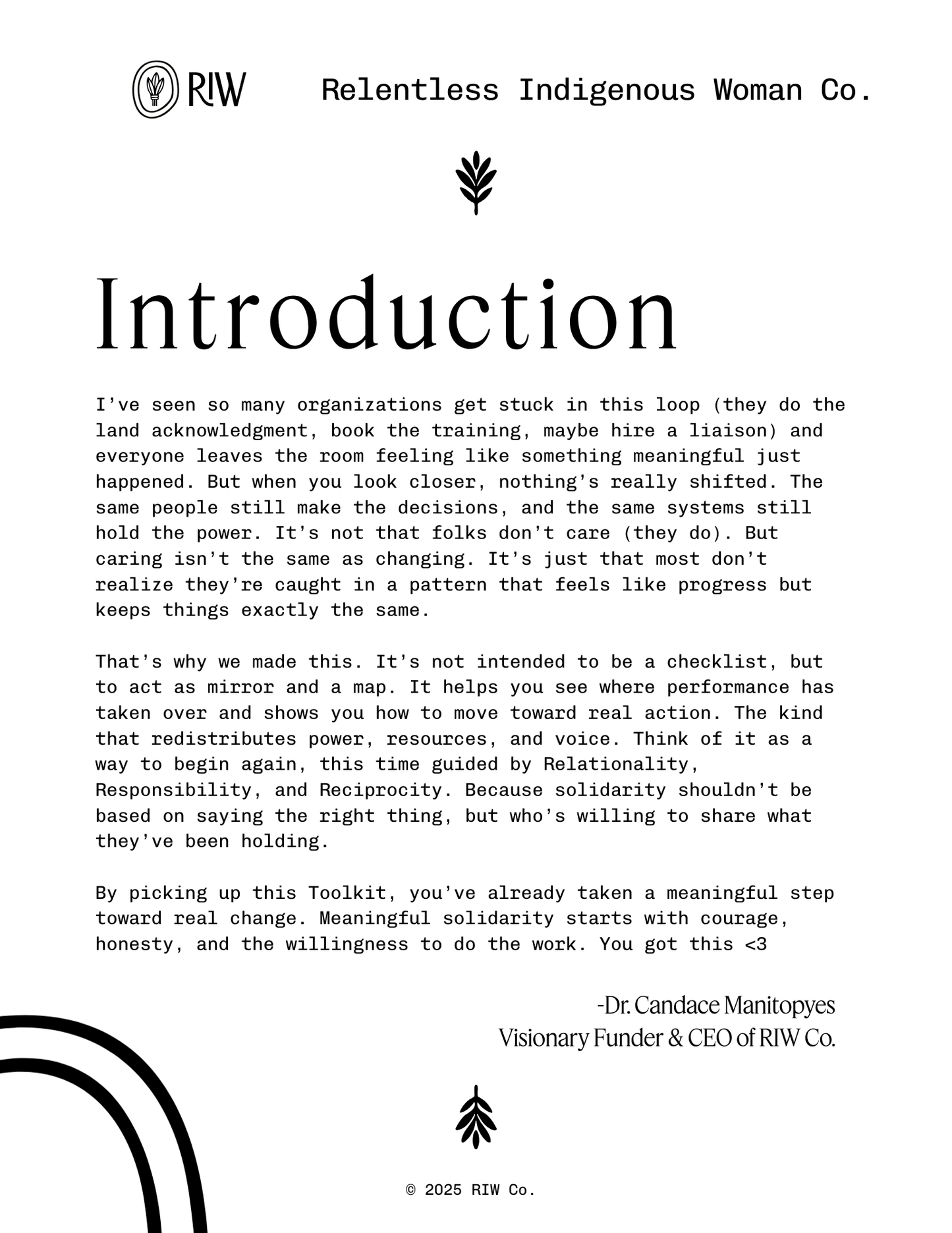 Indigenous Solidarity Performance to Action Assessment Toolkit