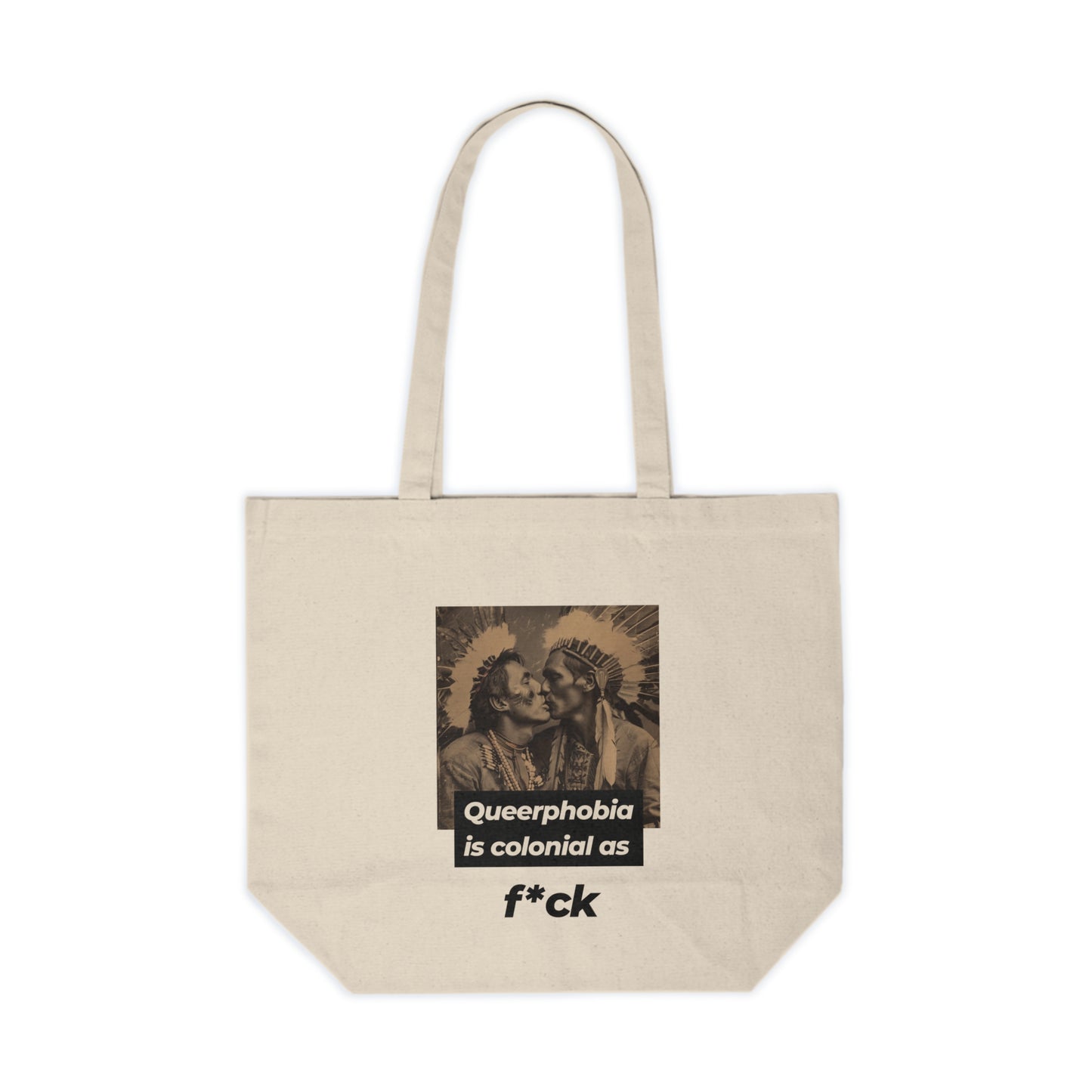 Queerphobia is colonial as f*ck #1 // Canvas Shopping Tote